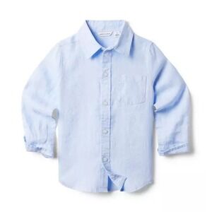 Janie and Jack The Linen Shirt in Sky Blue Size 18-24 Months